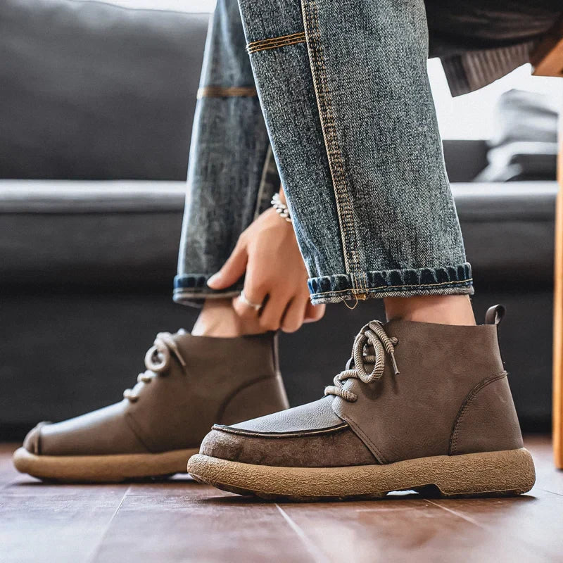 Buty Męskie Sznurowane Sznurowadła Z Amortyzowaną Podeszwą I Teksturowaną Podeszwą Zewnętrzną