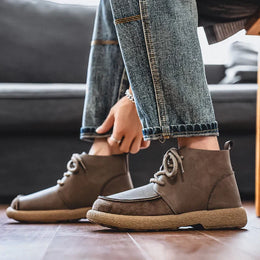 Buty Męskie Sznurowane Sznurowadła Z Amortyzowaną Podeszwą I Teksturowaną Podeszwą Zewnętrzną