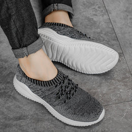Męskie Sneakersy z Siatki z Elastycznym Kołnierzem i Gumową Podeszwą