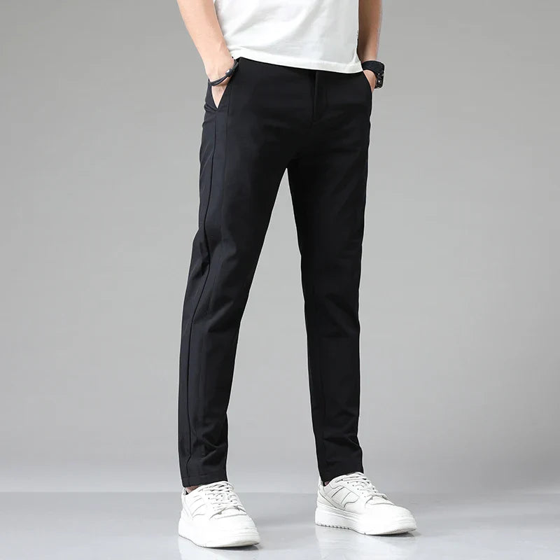 Męskie Spodnie Stretch Slim Fit Oddychające Miękkie Wykończenie