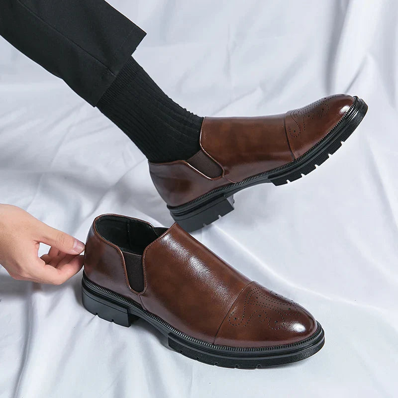 Męskie Buty Wsuwane Elastyczne Wstawki Amortyzowana Wkładka