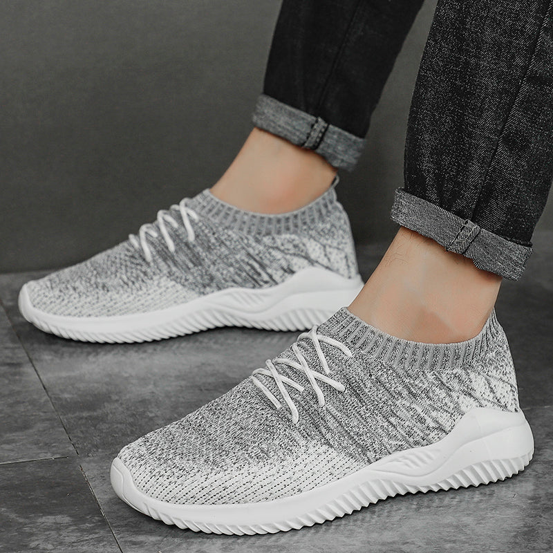 Męskie Sneakersy z Siatki z Elastycznym Kołnierzem i Gumową Podeszwą