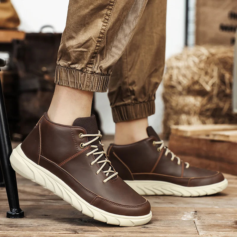 Męskie Sneakersy Wysokie z Amortyzowaną Wkładką i Antypoślizgową Podeszwą