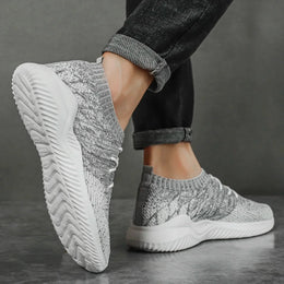 Męskie Sneakersy z Siatki z Elastycznym Kołnierzem i Gumową Podeszwą