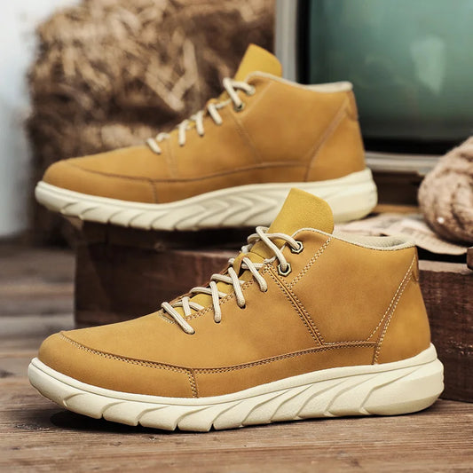 Męskie Sneakersy Wysokie z Amortyzowaną Wkładką i Antypoślizgową Podeszwą
