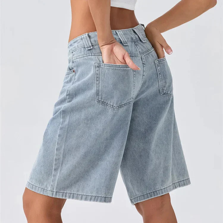 Damskie Szorty Jeansowe Z Niskim Stanem, Luzny Kroj, Styl Vintage