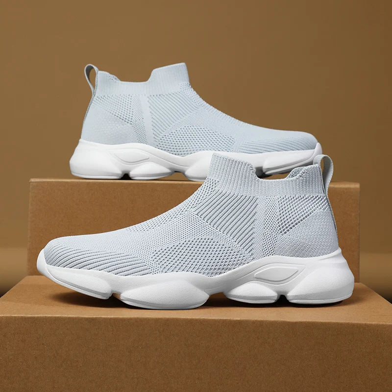 Męskie Sneakersy w Stylu Skarpety z Dzianinową Cholewką i Antypoślizgową Podeszwą