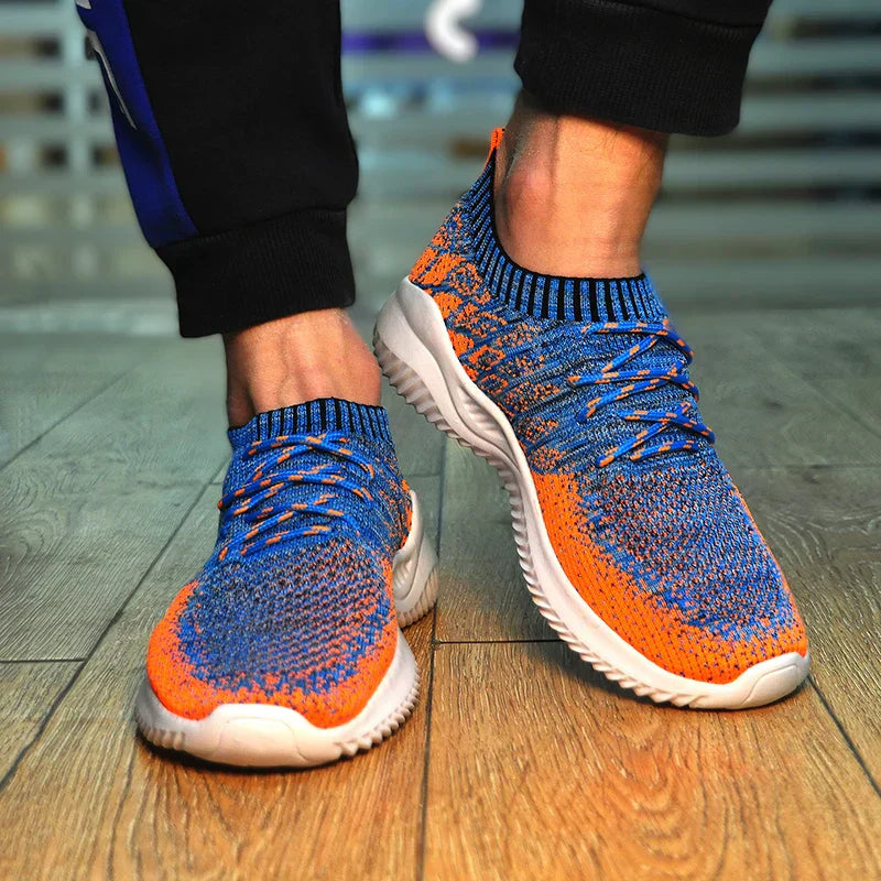 Męskie Sneakersy z Siatki z Elastycznym Kołnierzem i Gumową Podeszwą