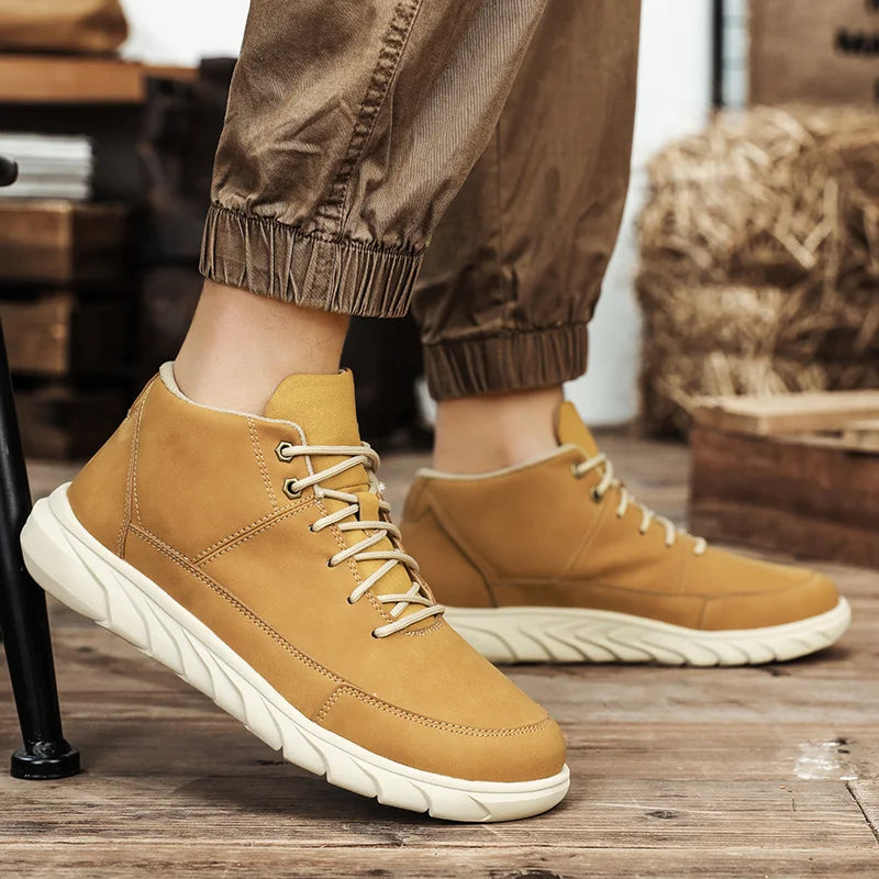 Męskie Sneakersy Wysokie z Amortyzowaną Wkładką i Antypoślizgową Podeszwą