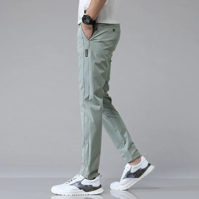 Męskie Spodnie Stretch Slim Fit Oddychające Miękkie Wykończenie