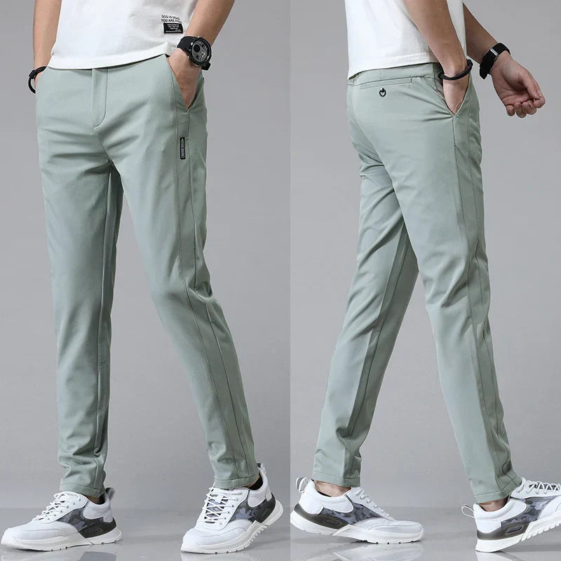 Męskie Spodnie Stretch Slim Fit Oddychające Miękkie Wykończenie