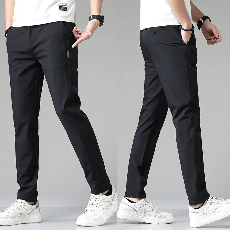 Męskie Spodnie Stretch Slim Fit Oddychające Miękkie Wykończenie