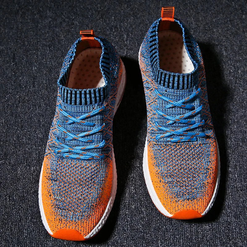 Męskie Sneakersy z Siatki z Elastycznym Kołnierzem i Gumową Podeszwą