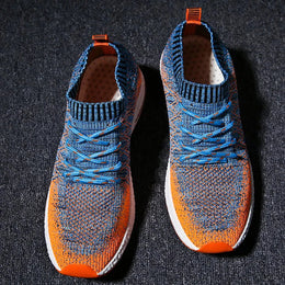 Męskie Sneakersy z Siatki z Elastycznym Kołnierzem i Gumową Podeszwą