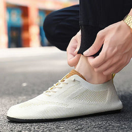Meskie Oddychajace, Siateczkowe Trampki Sznurowane, Lekkie, Codzienne Buty