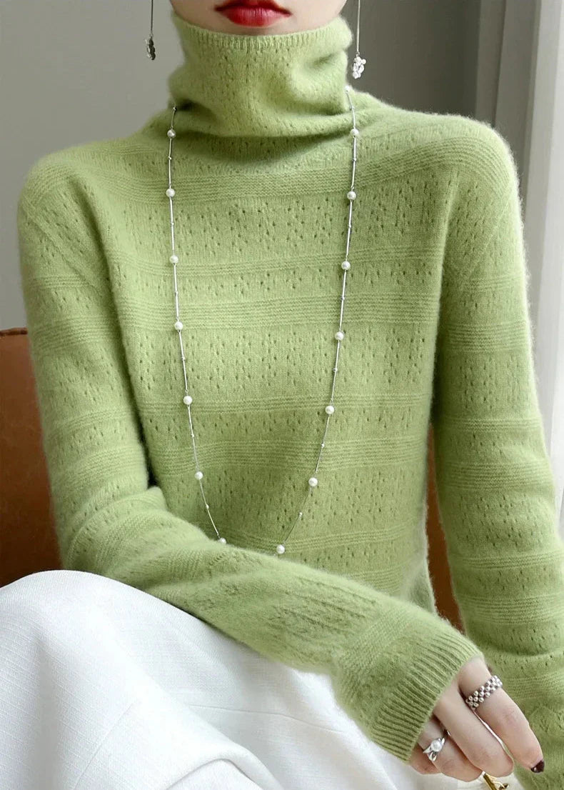 Damski Sweter z Golfem z Subtelnym Wzorem