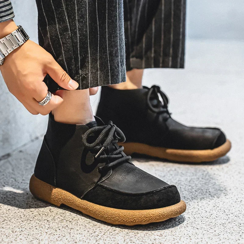 Buty Męskie Sznurowane Sznurowadła Z Amortyzowaną Podeszwą I Teksturowaną Podeszwą Zewnętrzną