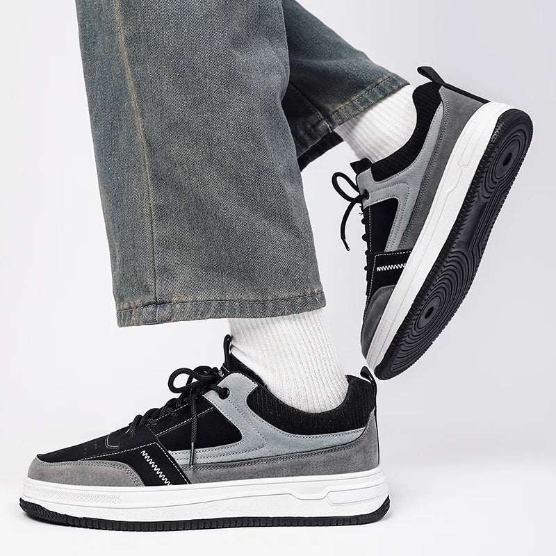 Męskie Sneakersy Patchworkowe z Amortyzowaną Wkładką i Sznurowaniem