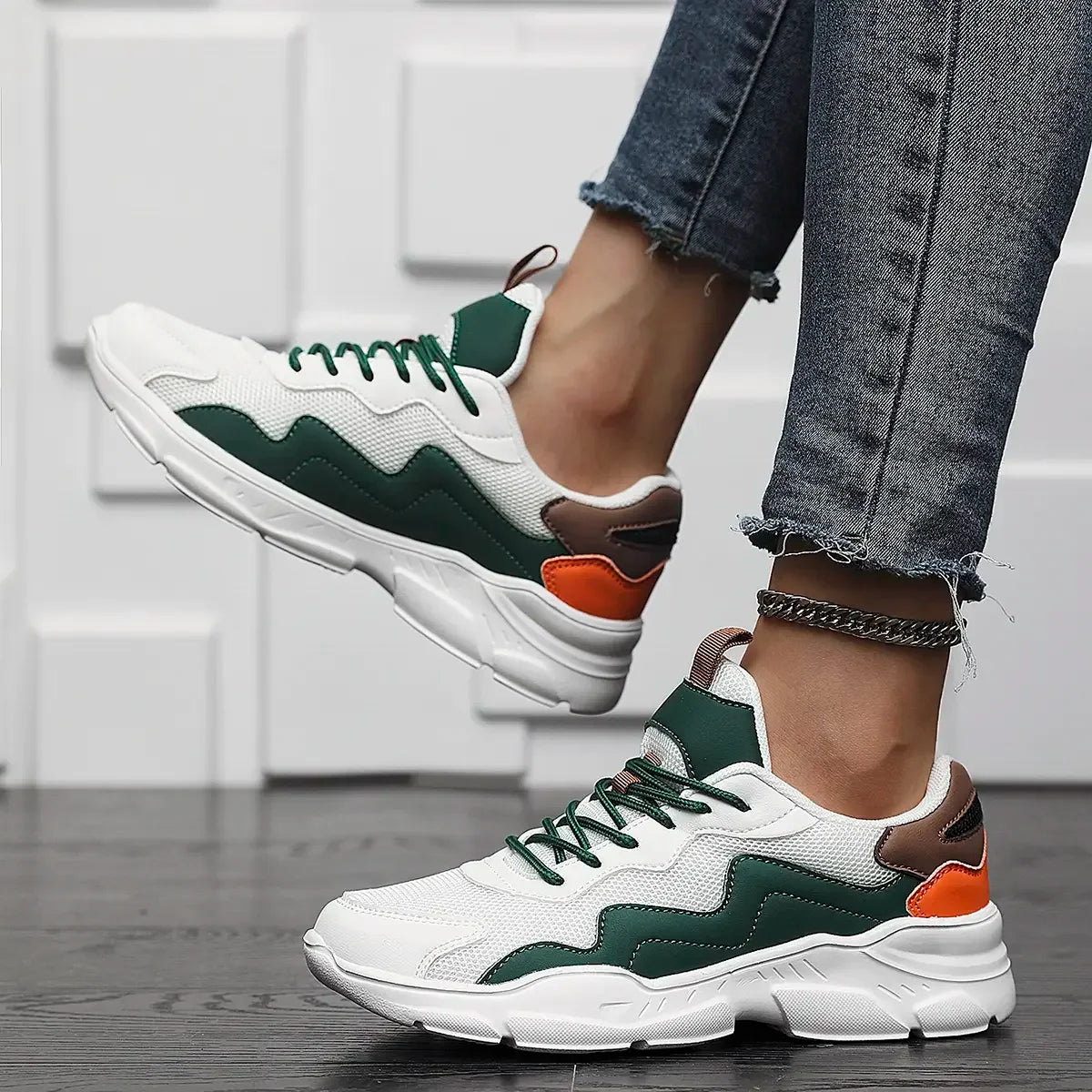 Damskie Buty Do Biegania W Stylu Retro Z Warstwową Siateczką I Amortyzowaną Podeszwą