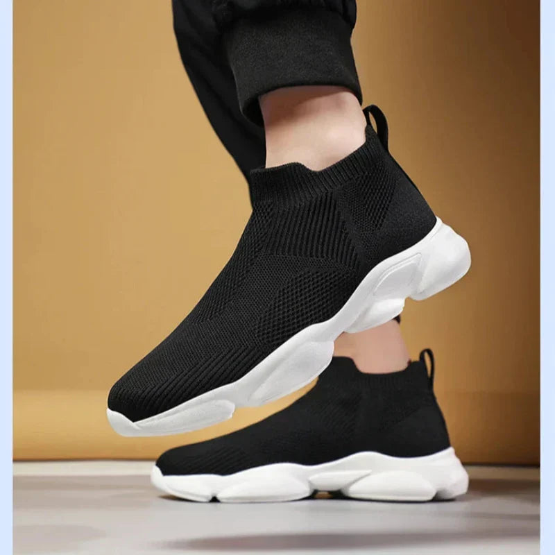 Męskie Sneakersy w Stylu Skarpety z Dzianinową Cholewką i Antypoślizgową Podeszwą
