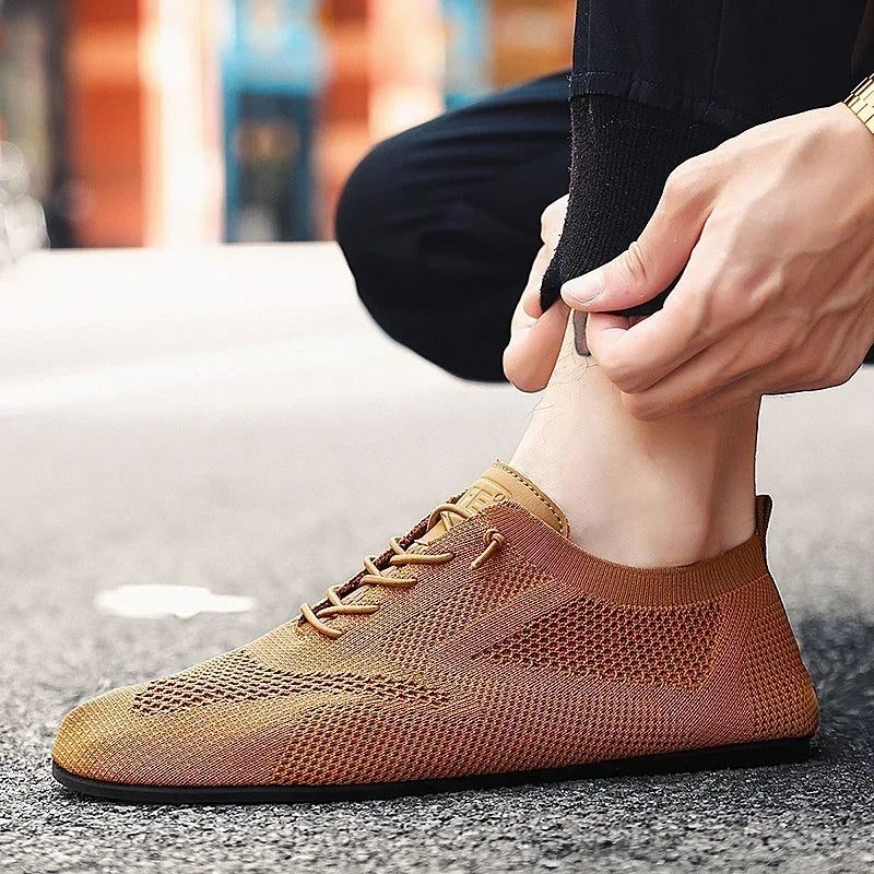 Meskie Oddychajace, Siateczkowe Trampki Sznurowane, Lekkie, Codzienne Buty