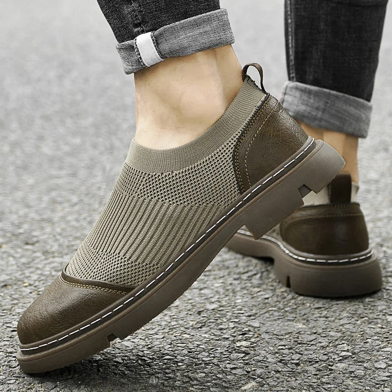 Męskie Buty Ręcznie Wykonane z Oddychającą Cholewką z Siatki
