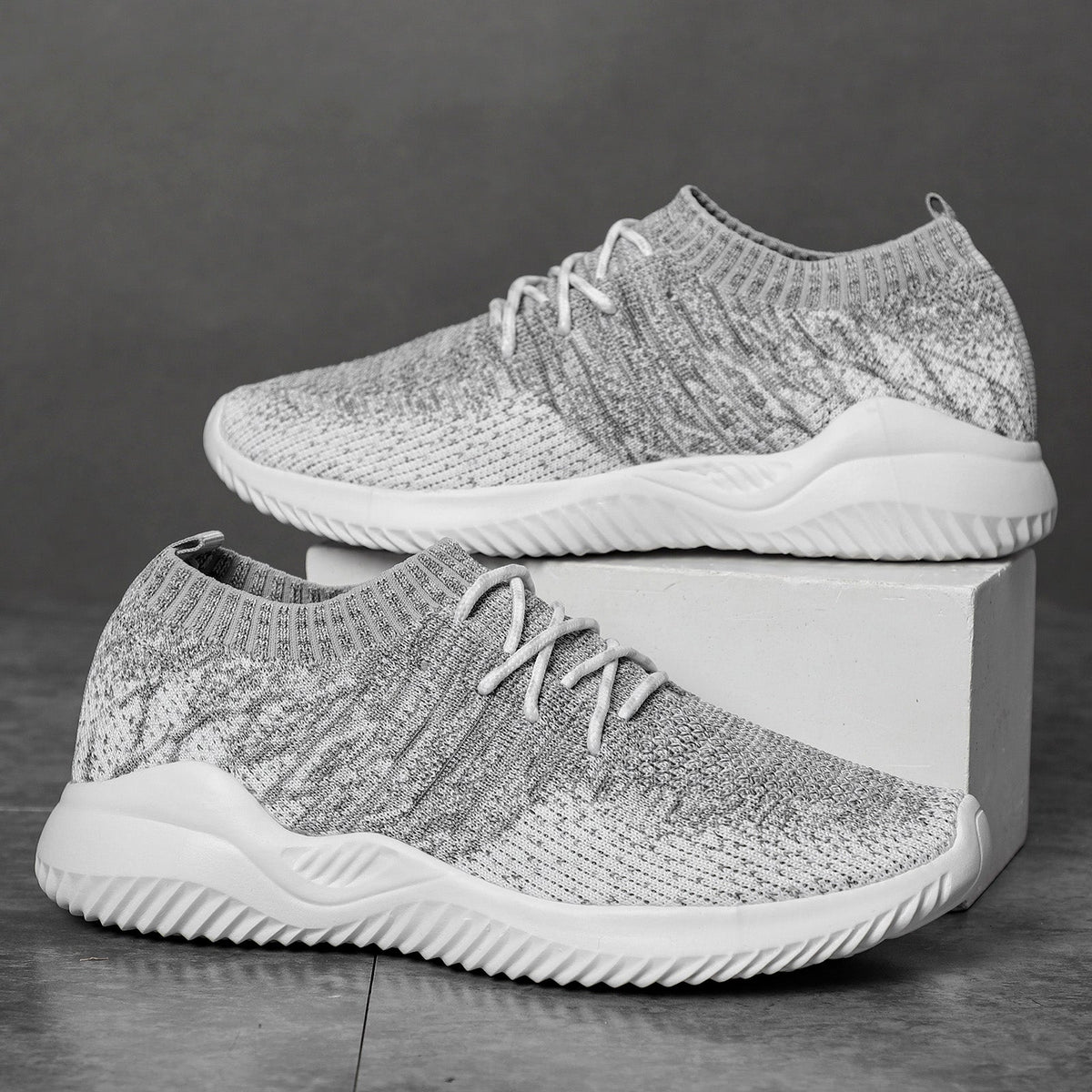 Męskie Sneakersy z Siatki z Elastycznym Kołnierzem i Gumową Podeszwą