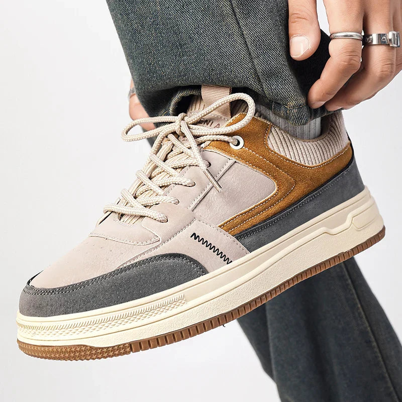 Męskie Sneakersy Patchworkowe z Amortyzowaną Wkładką i Sznurowaniem