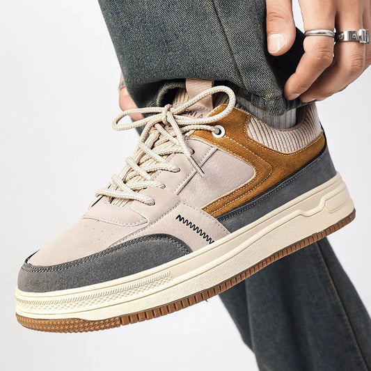 Męskie Sneakersy Patchworkowe z Amortyzowaną Wkładką i Sznurowaniem