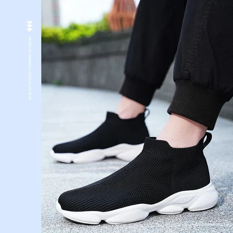 Męskie Sneakersy w Stylu Skarpety z Dzianinową Cholewką i Antypoślizgową Podeszwą