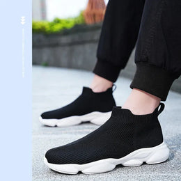 Męskie Sneakersy w Stylu Skarpety z Dzianinową Cholewką i Antypoślizgową Podeszwą