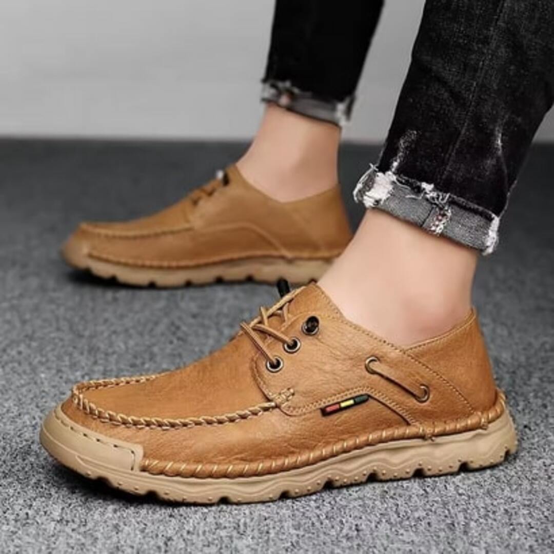 Męskie Buty Oxford Zimowe z Wytrzymałą Podeszwą i Ręcznym Przeszyciem
