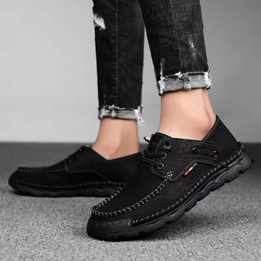Męskie Buty Oxford Zimowe z Wytrzymałą Podeszwą i Ręcznym Przeszyciem