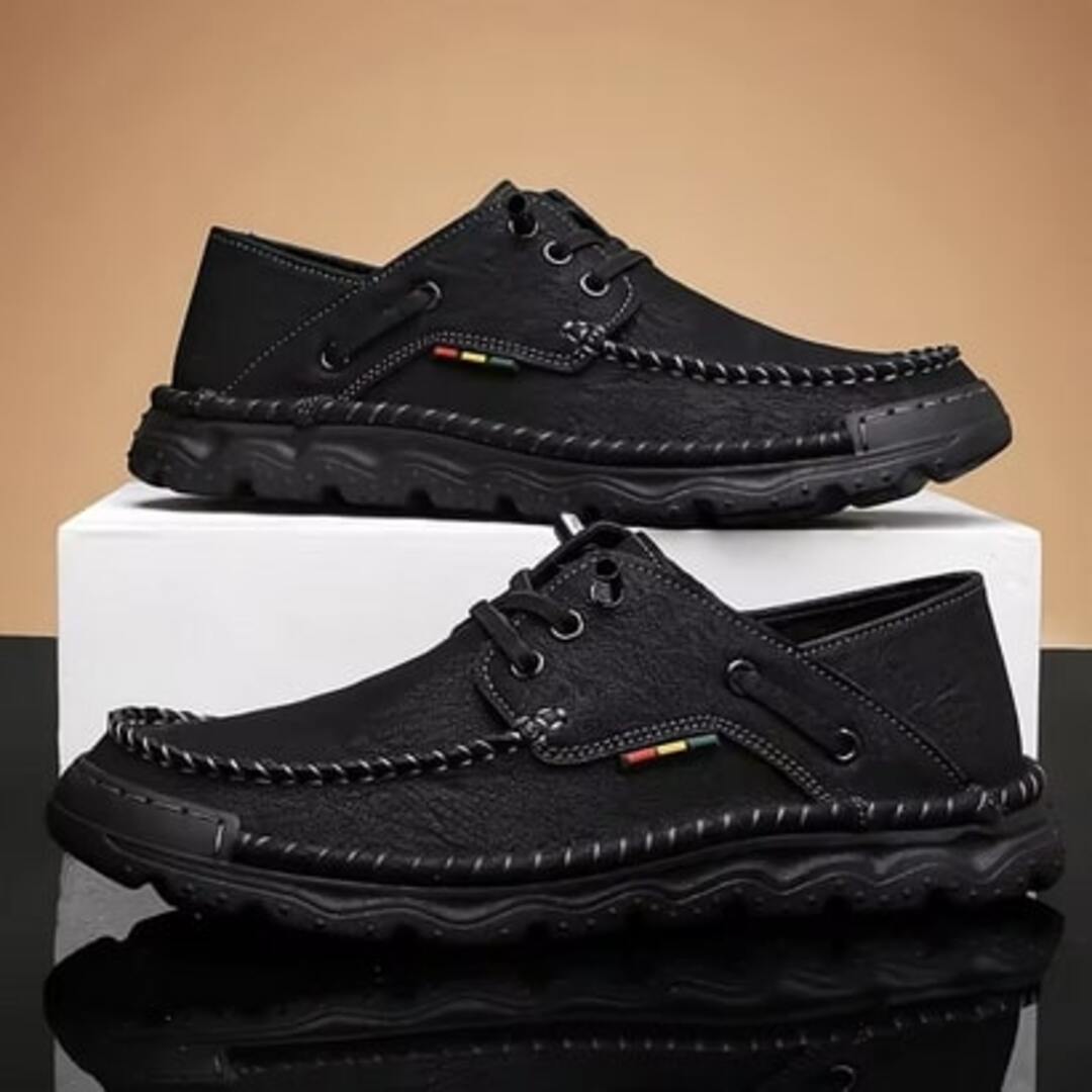 Męskie Buty Oxford Zimowe z Wytrzymałą Podeszwą i Ręcznym Przeszyciem