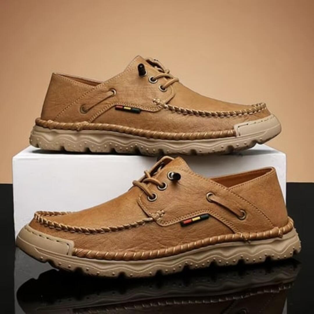 Męskie Buty Oxford Zimowe z Wytrzymałą Podeszwą i Ręcznym Przeszyciem