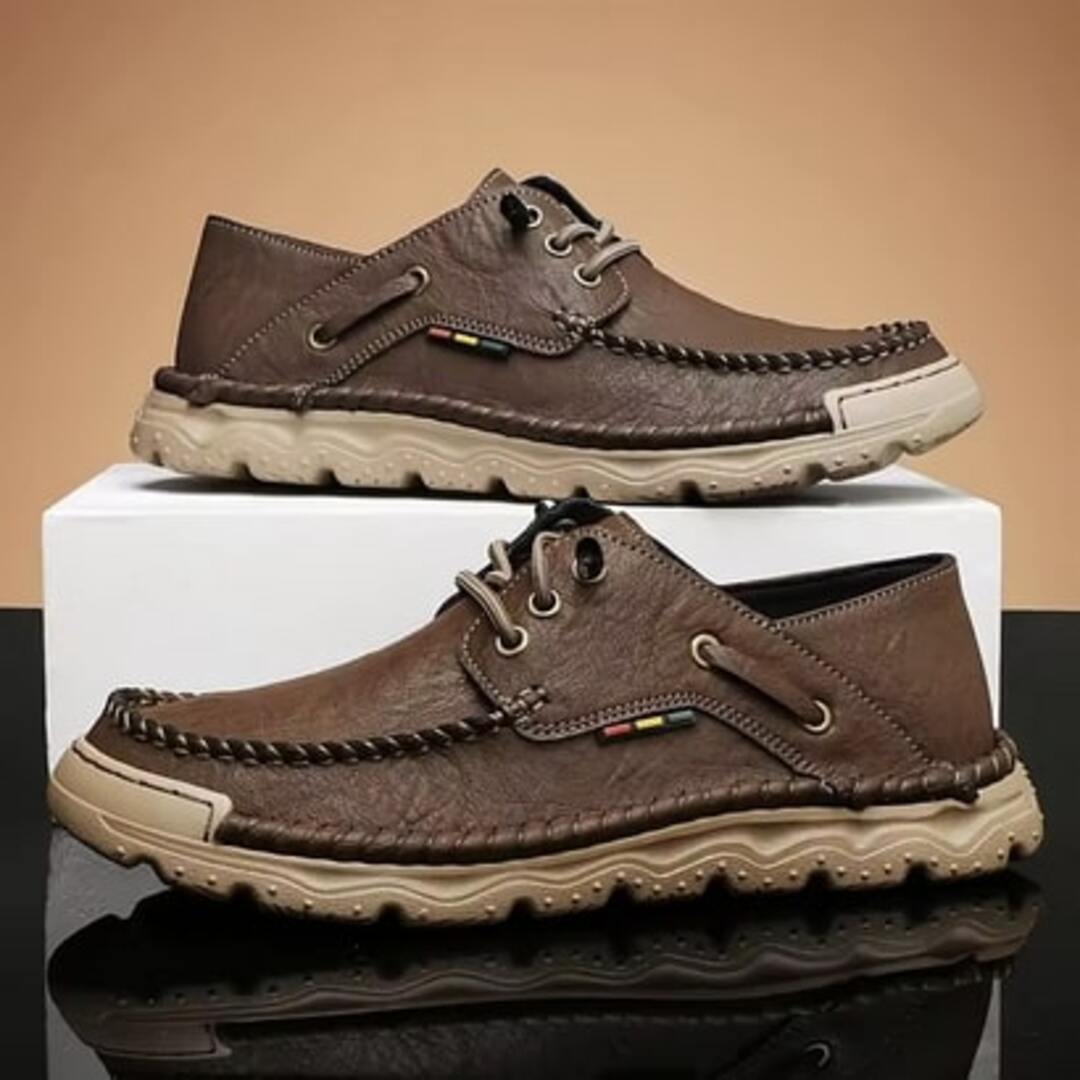 Męskie Buty Oxford Zimowe z Wytrzymałą Podeszwą i Ręcznym Przeszyciem