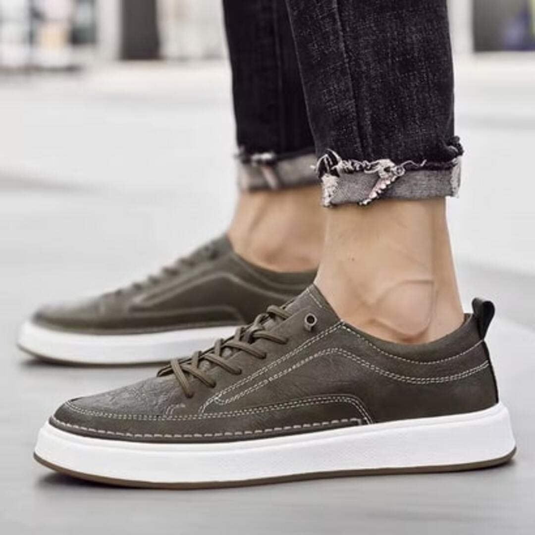 Męskie Sneakersy Sznurowane z Eko Zamszu, Amortyzowaną Wkładką i Lekką Podeszwą