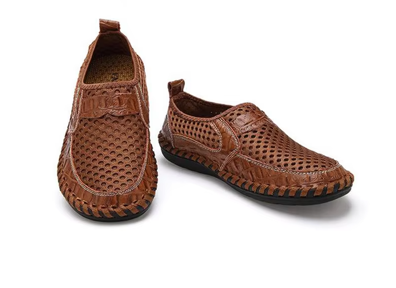 Meskie Oddychajace, Wsuwane Mokasyny Z Siateczki, Szerokie, Codzienne Buty