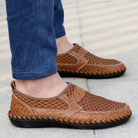 Męskie Buty Wsuwane z Siatki Szerokie Dopasowanie Antypoślizgowa Podeszwa z Amortyzacją