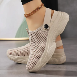 Damskie Letnie Tenisowki Z Siateczki, Regulowane, Oddychajace, Lekkie Buty Do Chodzenia