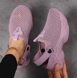 Damskie Letnie Tenisowki Z Siateczki, Regulowane, Oddychajace, Lekkie Buty Do Chodzenia