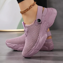 Damskie Letnie Tenisowki Z Siateczki, Regulowane, Oddychajace, Lekkie Buty Do Chodzenia