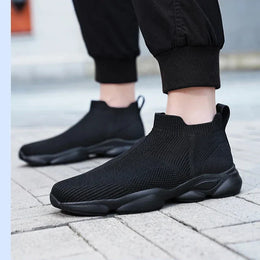 Męskie Sneakersy w Stylu Skarpety z Dzianinową Cholewką i Antypoślizgową Podeszwą