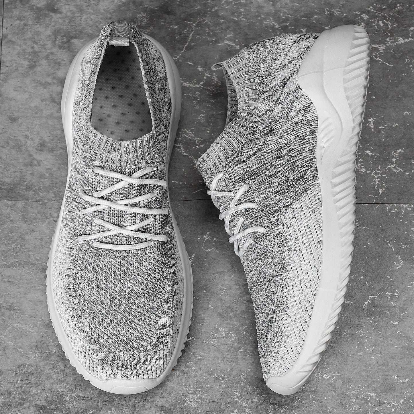Męskie Sneakersy z Siatki z Elastycznym Kołnierzem i Gumową Podeszwą