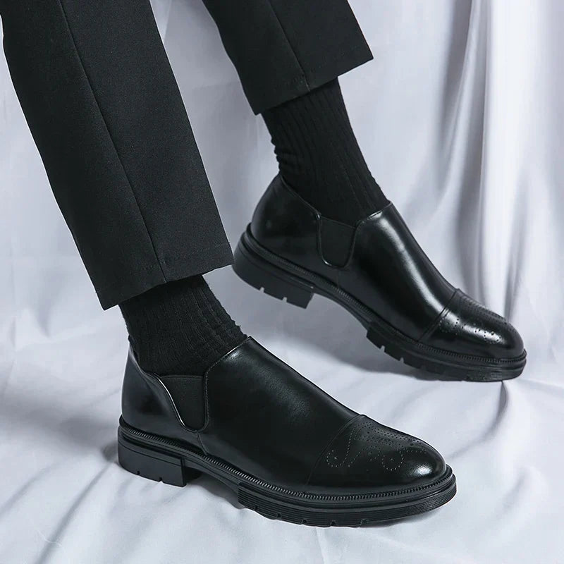 Męskie Buty Wsuwane Elastyczne Wstawki Amortyzowana Wkładka