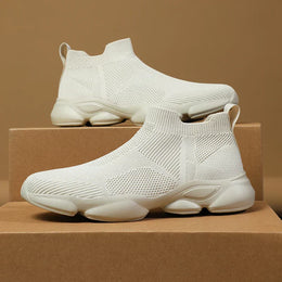 Męskie Sneakersy w Stylu Skarpety z Dzianinową Cholewką i Antypoślizgową Podeszwą