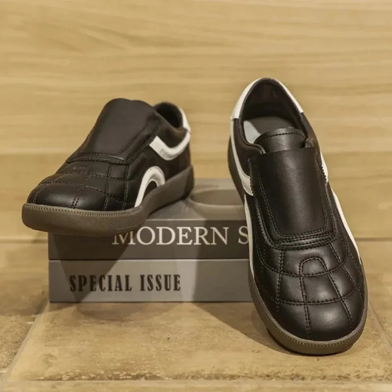 Meskie Sznurowane Skorzane Trampki, Codzienne Buty Do Noszenia