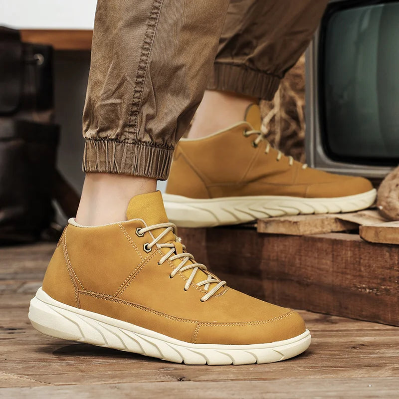 Męskie Sneakersy Wysokie z Amortyzowaną Wkładką i Antypoślizgową Podeszwą