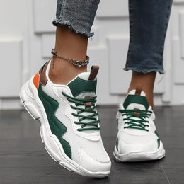 Damskie Buty Do Biegania W Stylu Retro Z Warstwową Siateczką I Amortyzowaną Podeszwą