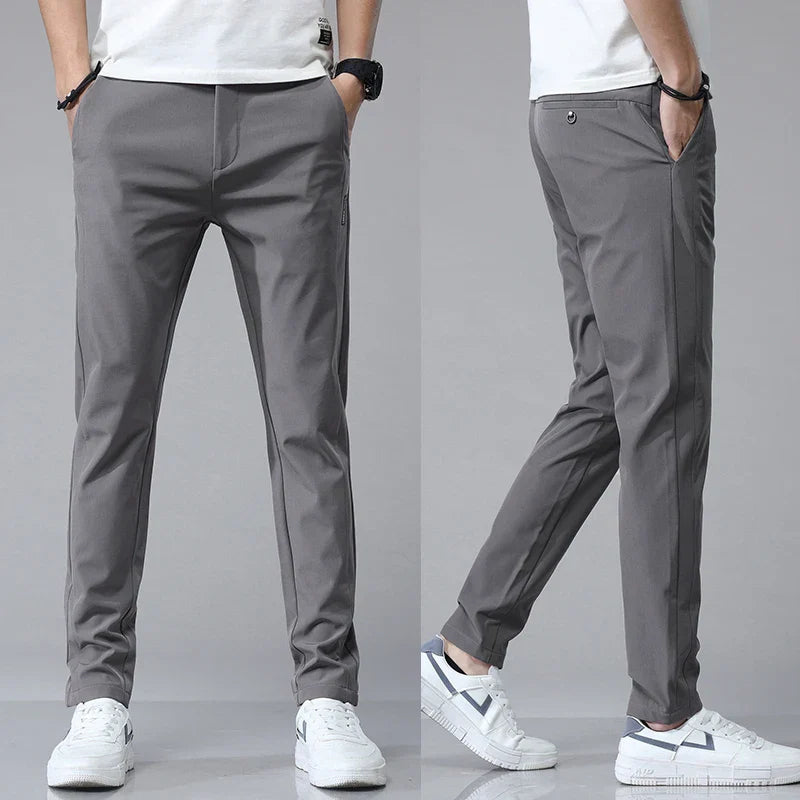 Męskie Spodnie Stretch Slim Fit Oddychające Miękkie Wykończenie